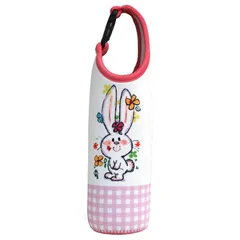  水森亜土 ペットボトルカバー600 うさぎ 水筒カバー ホルダー 水筒ケース PK ピンク 昭和レトロ 