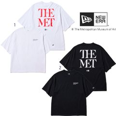 ニューエラ 半袖 オーバーサイズ コットン Tシャツ The Met 白 ホワイト 黒 ブラック NEWERA バックロゴ プリントTシャツ
