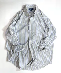 好配色 Polo Ralph Lauren ポロ ラルフローレン 長袖シャツ 16 1/2 32/33 Lサイズ YARMOUTH ポニー刺繍ロゴ マルチストライプ 長袖 ボタンダウンシャツ BDシャツ ライトブルー イエロー ホワイト p25073311