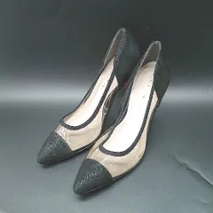 ◇ Θ MELMO メルモ ポインテッドトゥ ヌーディー ハイヒール パンプス サイズ24.5 ブラック レディース E  【1410290023570】