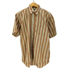 ユニクロ UNIQLO 80-90S OLD 緑タグ 初期  S/S ストライプ シャツ メンズ JPN：M 