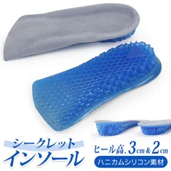 ☆ グレー×ブルー ☆ シークレットインソール pmycm23 シークレットインソール インソール シークレット ハーフ 中敷き 厚底 中敷 男女兼用 衝撃吸収 通気性 蒸れにくい 身長 靴 ハーフタイプ ユニセックス メンズ レディース