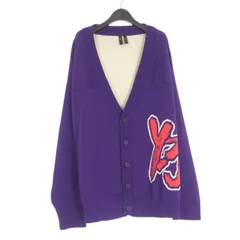ワイスリー Y-3 ヨウジヤマモト Logo Knit Cardigan ロゴニットカーディガン Vネック XS パープル 紫 IA3111のサムネイル