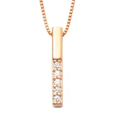 【ピンクゴールド×ワンサイズ】[Cream dot. クリームドット公式] ネックレス レディース 金属アレルギー ニッケルフリー ショート ベネチアンチェーン キュービックジルコニア バー 上品