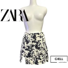 ZARA サテン スコート 牛柄 インパン