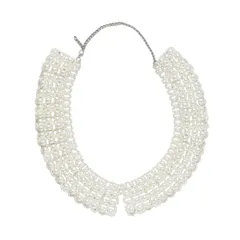 [MORE AUNI] ネックレス レディース フォーマル パールアクセサリー 襟風ネックレス 小粒パール ドレスアップ 結婚式 パーティー お呼ばれ フリルデザイン MA0006 Cタイプ [Cタイプ / MA0006]