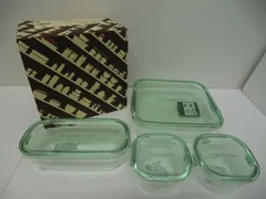 【未使用保管品】iwaki　パック＆レンジ　耐熱ガラス保存容器　4点セット