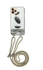 iPhone13 mini  アイフォン13 ミニ スマホケース ショルダーストラップ 紐 付き 宇宙 隕石 石 謎 ミステリー SF おしゃれ 白黒写真 モノクロ かっこいい ベージュ カラー02