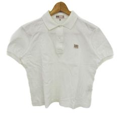 ダックス ポロシャツ トップス 半袖 ゴルフウエア 日本製 レディース Mサイズ ホワイト DAKS 【中古】