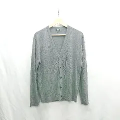 ◇ ⊇ UNIQLO ユニクロ Vネック 長袖 カーディガン サイズM グレー レディース E  【1502030032239】
