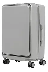 スーツケース 軽量 大容量 Die welt bridgeフロントポケット USBポート 多収納ポケット TSAロック付 キャリーバッグ（Ｓサイズ）K09-2機内持ち込みOK☆シルバー