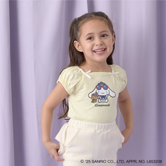 Lycee mine　【サンリオキャラクターズ】【ソフトコットン】シナモロールリボン付きマリンTシャツ　クリーム