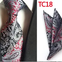 メンズネクタイ　ポケットチーフ チーフ　2点セット　結婚式 パーティー イベント 卒業式 入学式 入社式 ダンスパーティー ペイズリー柄  ストラップ柄 レッド ブラック ブラウン シルバー ワイシャツ スーツ 格安 小物 ネクタイ ハンカチ 2点 セット