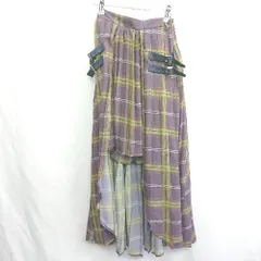 ◇ ⊂ REDYAZEL レディアゼル チェック柄 ロング プリーツ スカート サイズF パープル系 レディース E  【1412090019777】