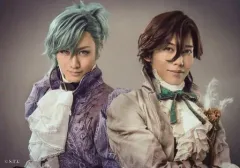 【中古】生写真(男性) 太田基裕(アインザッツ)・染谷俊之(レイジー)/横型・バストアップ・衣装紫・白・体外向き・キャラクターショット/舞台「劇団シャイニング from うたの☆プリンスさまっ♪『マスカレイドミラージュ』」トレーディングブロマイド