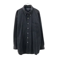 ラルフローレン BIG SHIRT チェック柄 ロゴ刺繍 長袖 ボタンダウンシャツ LL ネイビー系 RALPH LAUREN ビッグシャツ メンズ