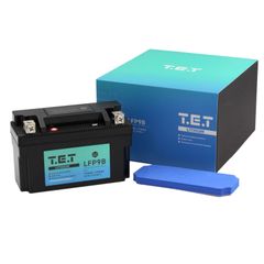 T.E.T LFP9B 超軽量 リチウムイオンバッテリーYT9B-BS / YT7B-BS 互換 5Ah 300CCA 64.0Wh BMS電圧計搭載 LiFePO4 バイク用TETバッテリー長期保証