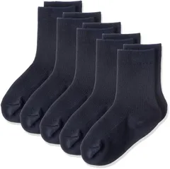 【在庫セール】[フクスケ] スクールソックス【クルー丈】 通学 抗菌防臭 吸水速乾 5足組 ガールズ