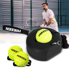 Hikeen テニス 練習 テニスボール テニス テニス練習器具 テニスボール 硬式 プレミアムテニス練習 ポータブル・トレーニング 高弾性ストリング・ボール3個付き 成人用 子供に対応 初心者に対応 （ブラック）