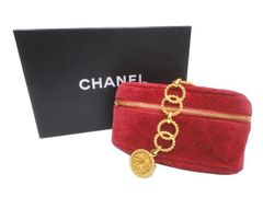 【美品】CHANEL シャネル マトラッセ ウエストポーチ ベロア レッド ゴールド金具 ヴィンテージ ココマーク 中古 ボディバッグ ヒップバッグ ウエストバッグ ブランド 赤 レディース 女性用 希少 レア バック