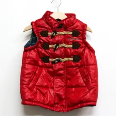 ムージョンジョン ダウンベスト 中綿入り アウター キッズ 男の子用 110サイズ レッド moujonjon 【中古】