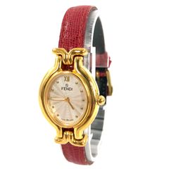 FENDI フェンディ カメレオン 640L チェンジベルト レザー/QZ ホワイト文字盤 レディース腕時計 稼動品【OE-923】