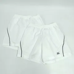 [2点セット] ミズノ ハーフ ショーツ パンツ M ホワイト A75RW-74101 レディース MIZUNO スポーツ テニス バドミントン トレーニングウェア