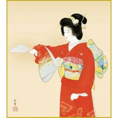 掛け軸 上村松園 『 灯 』 美人画 名品 複製 希少 茶道具 掛軸