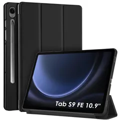 新着商品 WD&CD Samsung Galaxy Tab S10 / S9 FE 10.9インチ 対応 タブレットケース Galaxy Tab S9 FE 対応 タブレットカバー 薄型 耐衝撃 オートスリープ機能 肌感レザー 三つ折りスマート マグネット式