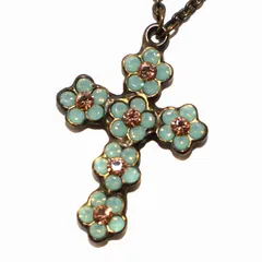 ミハエルネグリン　定番クロスネックレス　グリーングラデーション ミハエルネグリン 定番クロスネックレス グリーングラデーション