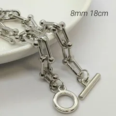 ブレスレット マンテル Uチェーン メンズ シルバー 銀色 韓国 U字フック