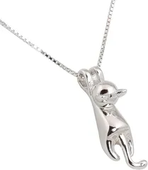 Veritamore. Verita. 猫 ネックレス レディース アクセサリー シルバー925 プラチナコーティング 金属アレルギー対応 おしゃれ 可愛い 専用ボックス付き 女性 人気 ジュエリー 誕生日 クリスマス( sliver)