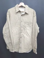 ◇ ⊇ INHERIT インヘリット デニム調 長袖 シャツ サイズL ベージュ系 メンズ E  【1507010012980】