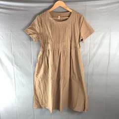 ファッションクラシックファッション fashion CLASSIC FASHION COLLECTION ワンピース 半袖 ピンタック キャザー フレア ポケット 組成表示タグなし ベージュ Lサイズ 2025071900187