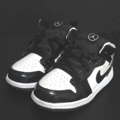 美品 NIKE ナイキ Air Jordan 1 Mid SE All Star 2021 エアジョーダン1 ミッド スニーカー キッズ DD2193-001 15cm ブラック×ホワイト キッズ 古着 中古 USED