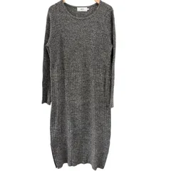 Z1487 AZUL by moussy  アズールバイマウジー　長袖　ニットワンピース　グレー　レディース　Sサイズ