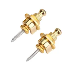 ギター ストラップ ロックピン 2個セット ペア 滑り止め 落下防止 (ゴールド)[定形外郵便、送料無料]