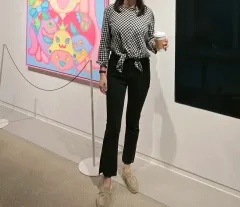 ザラギンガムチェックブラウス