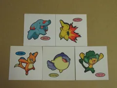 ポケモンデコキャラシール/5枚セット『ゴマゾウ/ヒノアラシ/ブイゼル/タマザラシ/ヤナップ』