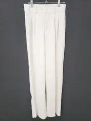 ◇ ⊂ me+em select ミームセレクト ハイウエスト タック パンツ スラックス サイズM アイボリー系 レディース E  【1505290022408】