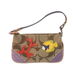 COACHコーチ アクセサリーポーチ ミニハンドバッグ サンゴ 熱帯魚 1491