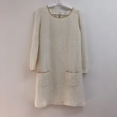 【ofuon】オフオン】　白　３８　ワンピース　Aライン　バルーンスリーブ　無地　シンプル