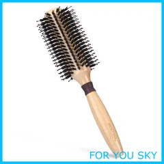 【在庫処分】BESTOOL 豚毛 ロールブラシ カールブラシ ブローブラシ ヘアブラシ くし 木製 櫛 ヘアケア レディース メンズ 巻き髪 耐熱 人気 艶髪 (L)