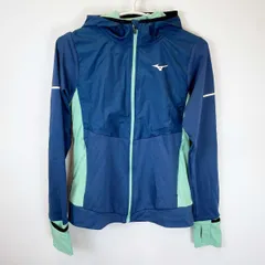 ミズノ ウォーマライトハイブリッドシャツ L ブルーウィングティール J2MCA701 レディース MIZUNO ジップアップパーカー ランニング ナイトラン スポーツウェア ジャケット