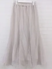 ◇ GLACIER グラシア ロング フレア スカート サイズM ライトベージュ レディース P  【中古】 【1209200001179】