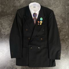 【Paul Smith】4点セット ポールスミス セレモニー ダブルスーツ テーラードジャケット 上 ブラック系 Lサイズ 成人式 卒業式 結婚式（ユーロピンズ＆シャツ＆ネクタイ おまけ）No.67