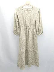 ◇ Θ ehka sopo エヘカソポ 花柄 長袖 ロング ワンピース サイズF アイボリー系 レディース E  【1503060022740】