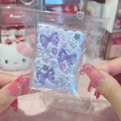 No.226   アクリル小物ケース　トラベル　ケース　クリア　硬質ケース　ホイップデコ　シリコンシーラント　　紫　パープル　ハート　リボン　パステルカラー　推し活グッズ　Teahandmade