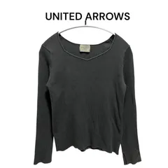 UNITED ARROWS ニット・セーター 長袖 袖口 スリット入り グレー