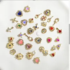 ⭐︎12/10  19:00〜最終売り切りセール⭐︎【セーラームーン風ネイル】姫系ジュエリーパーツセット💎美少女戦士モチーフ／量産型・地雷ネイルに♡